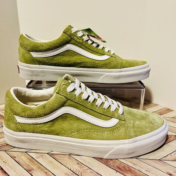 VANS Old Skool M 8.5 W 10 Winter Pear Sneakers Pig Suede Pale Green VN0005UFBYY - Picture 2 of 9
